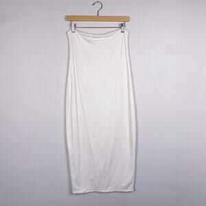Matthildur Pima Cotton Jersey Strapless Midi Bodycon Dress Large